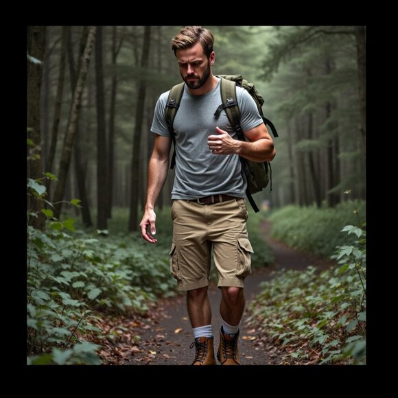 CQR Tactical Shorts Men's Tan 30 Ripstop Stretch Elastic Waist Cargo- EUC - Picture 2 of 12